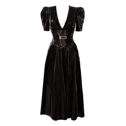 Atsuko Kudo Black Latex Midi Dress