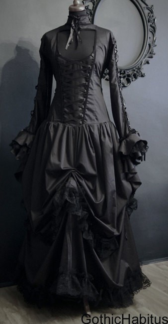 Black Gothic Dress Full Length