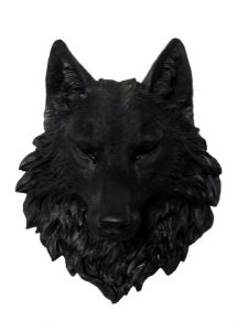 Black Wolf Head Faux Taxidermy – I Want It Black