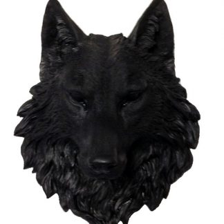Black Wolf Head Faux Taxidermy