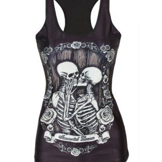 Black Immortal Lovers Skeleton Tank Top