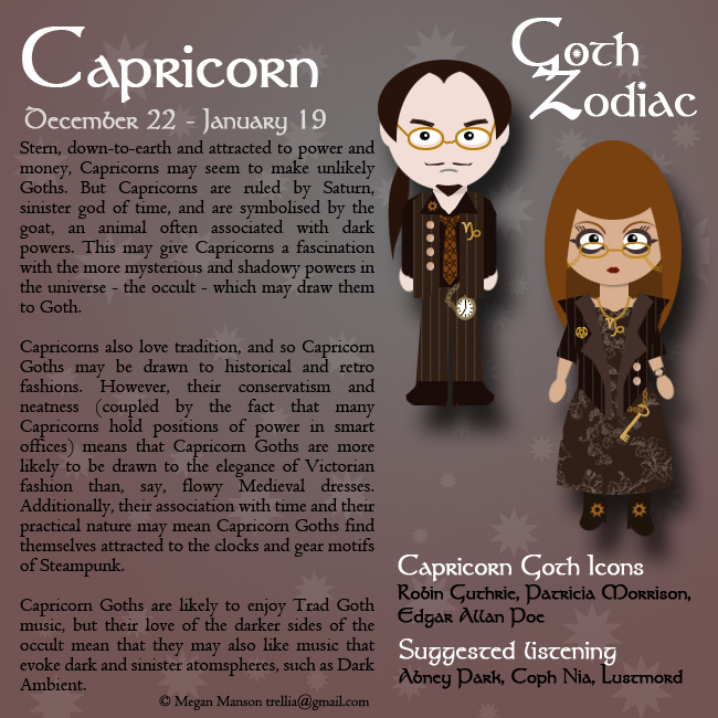 Goth Zodiac Capricorn by Trellia