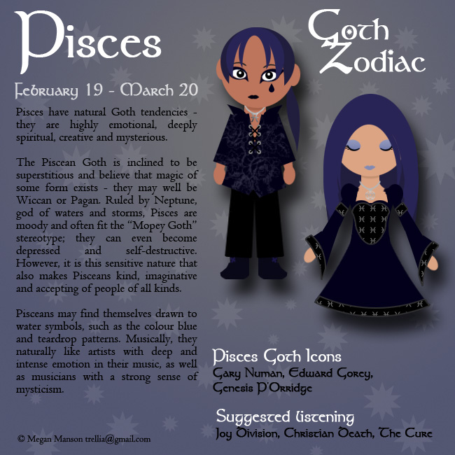 Goth Zodiac Pisces by Trellia