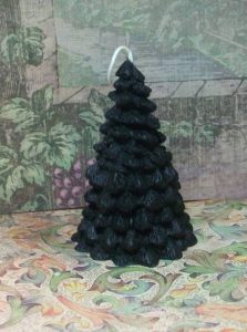 Black Christmas Tree Beeswax Candle