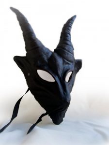 Black Leather Demon Mask