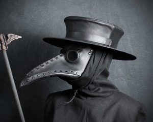 Black Leather Plague Doctor Mask