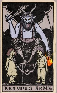 Krampus Tarot Card Candle Label