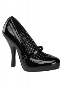 Pin Up Couture Cutiepie-02 Black Patent Mary Jane Shoes