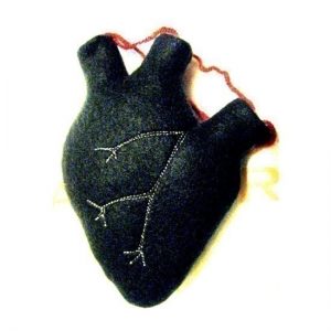 Anatomical Black Heart Plush