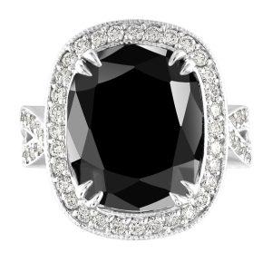 18.65 Carat Black Diamond Engagement Wedding Ring