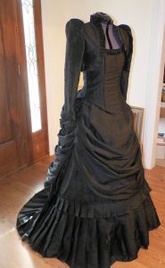 Black Gothic Victorian Bustle 1800s Wedding Dress