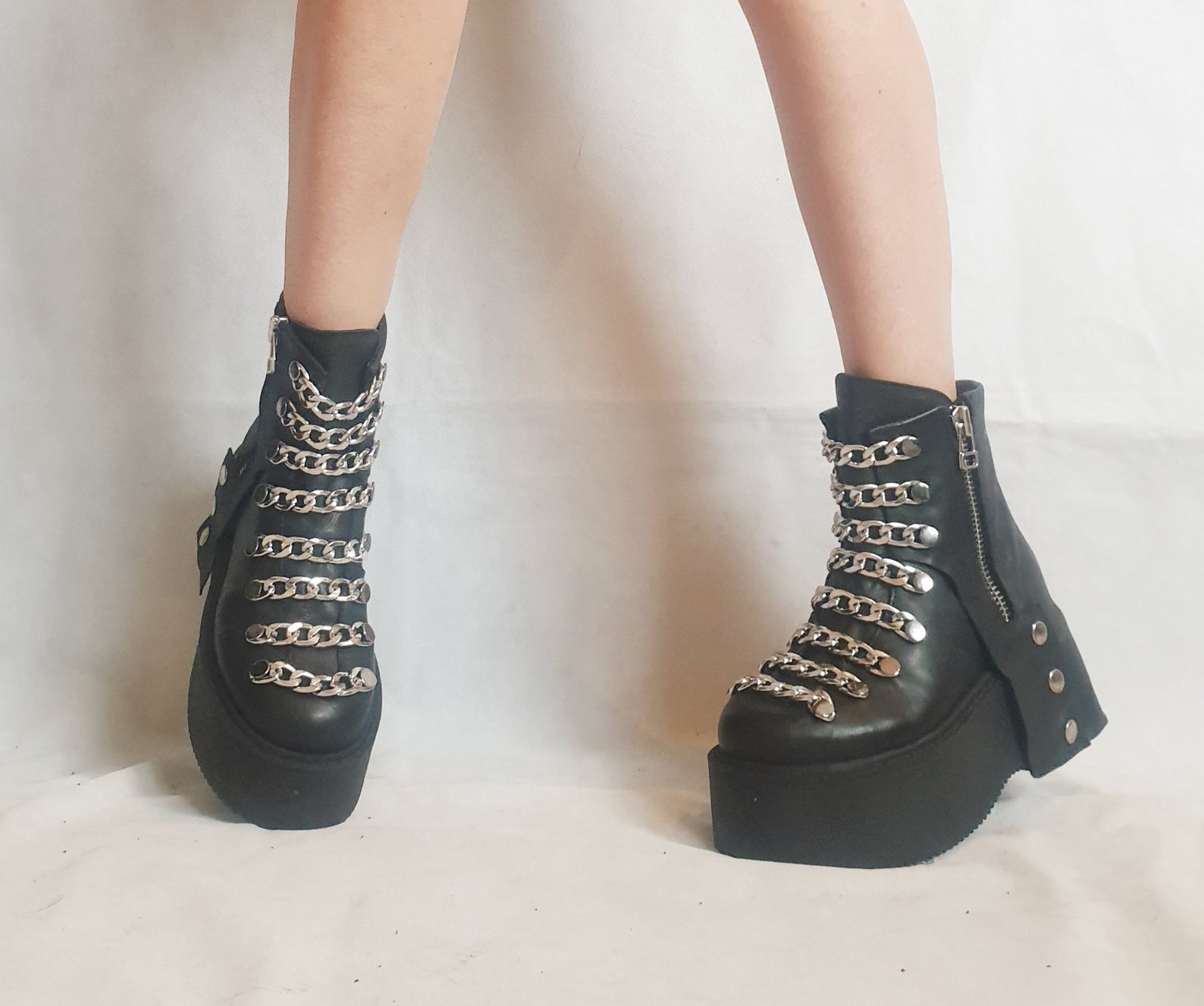 Handmade Black Gothic Boots - I Want It Black