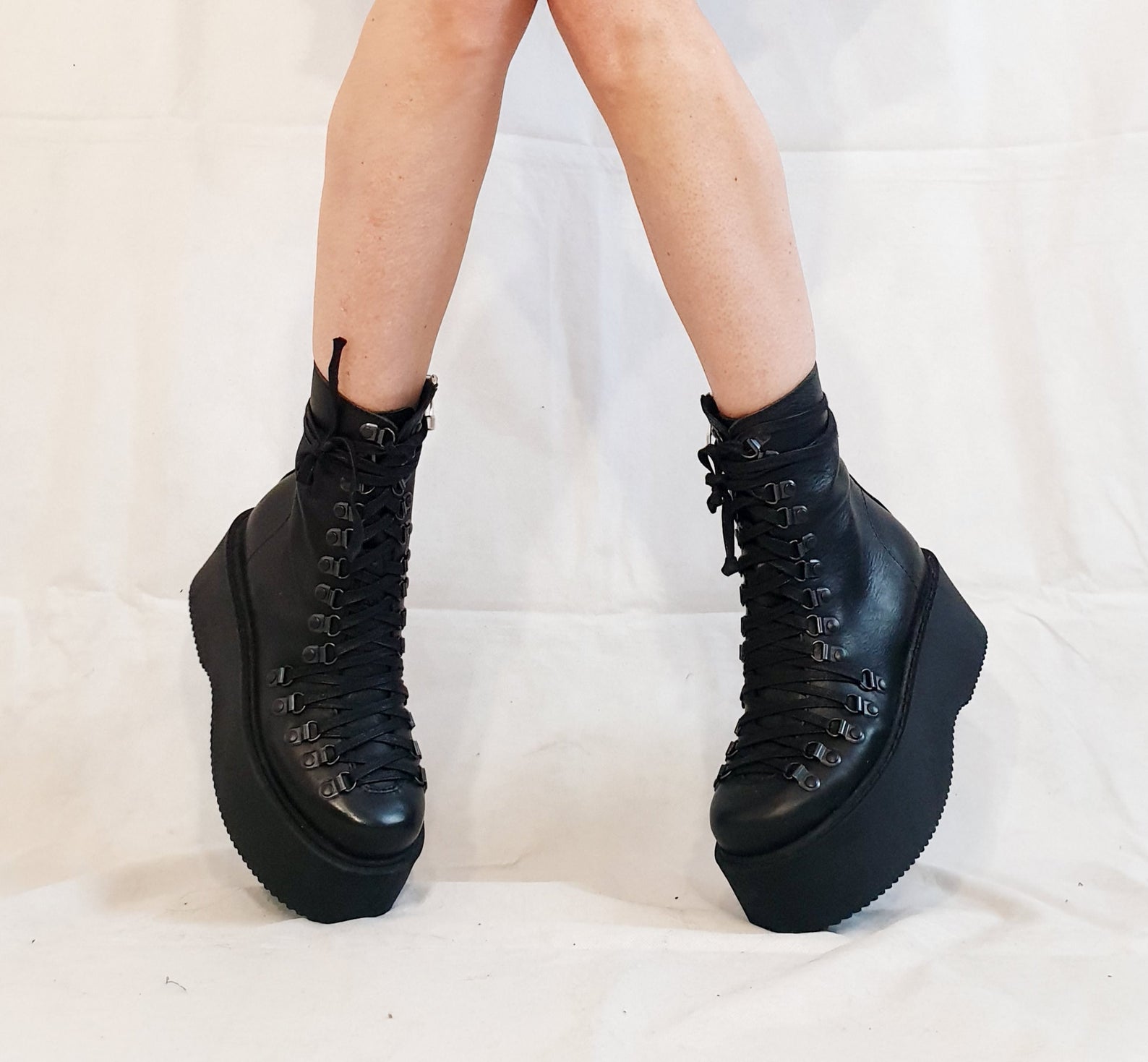 Handmade Black Gothic Boots - I Want It Black