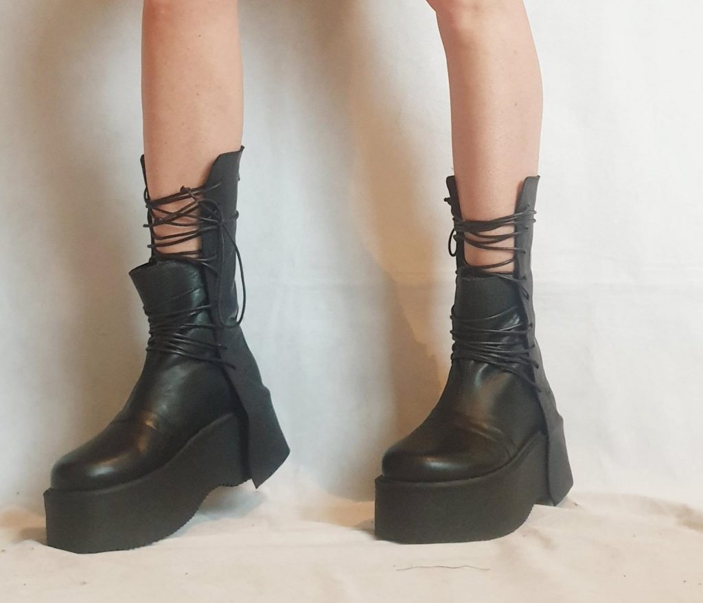 Handmade Black Gothic Boots - I Want It Black