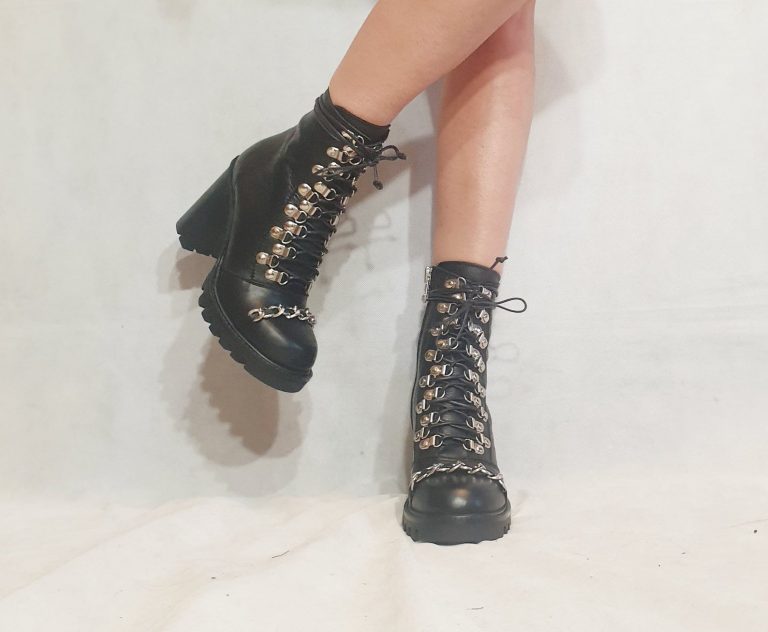 Handmade Black Gothic Boots - I Want It Black