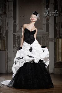 Black & White Bridal Couture Wedding Gown