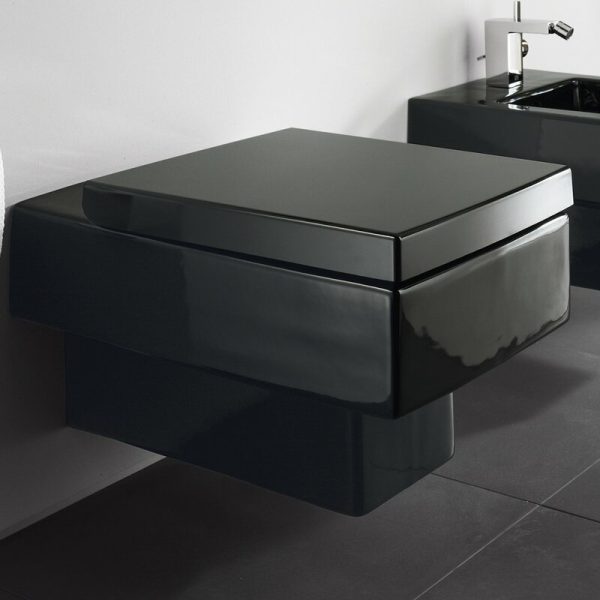 Vero Dual-Flush Square Rectangular Wall-Mount Toilet with Glazed Surface